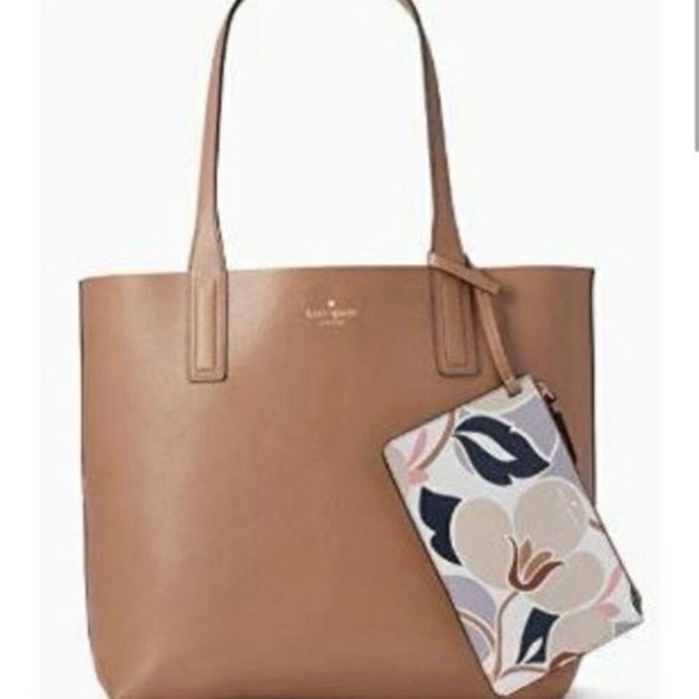 Kate Spade Mya Breezy Floral Reversible Tote + Zip Pouch Neutral - Picture 3 of 15